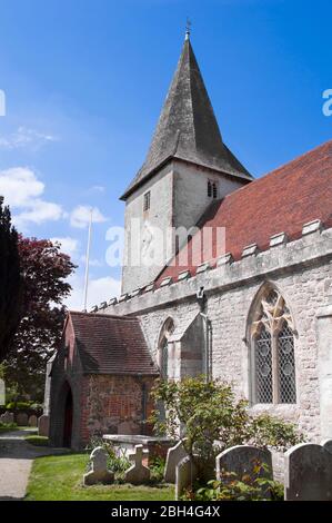 Bosham Church, West Sussex, England, Holy Trinity Church is one of the oldest churches in Sussex, steeped in history. Stock Photo