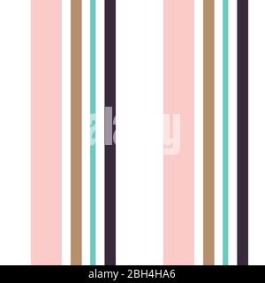 Abstract vector seamless pattern with vertical parallel stripes. Colorful pastel background can be used for kids room or wrapping paper. Vintage and r Stock Vector