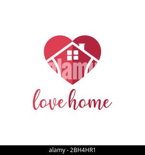 Love home logo vector template. Stock Vector