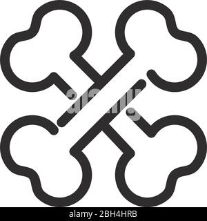 crossed bones medical and health care vector illustration line style icon Stock Vector