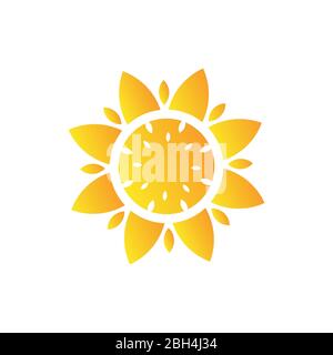 Sunflower logo icon vector illustration Stock Vector