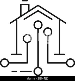 Autonomous house icon. Outline autonomous house vector icon for web design isolated on white background Stock Vector