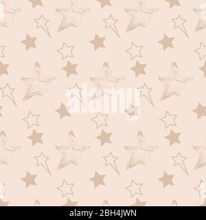 Abstract geometric seamless pattern with stars. Vector illustration. Stock Vector