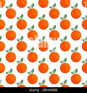 Orange fruit seamless bright art vector pattern Stock Vector