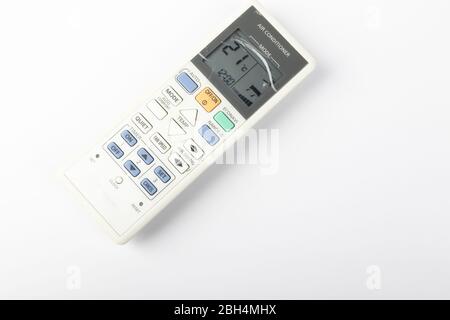 Air conditioner Remote control on White background Stock Photo