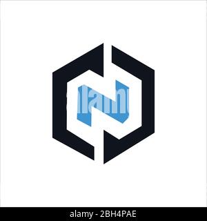 Initial letter cn or nc logo vector design template Stock Vector
