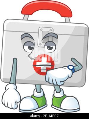 Mascot cartoon concept of first aid kit with menu list Stock Vector ...