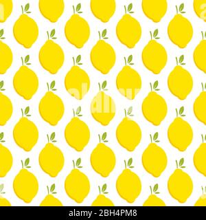 Lemon fruit seamless bright art vector pattern Stock Vector