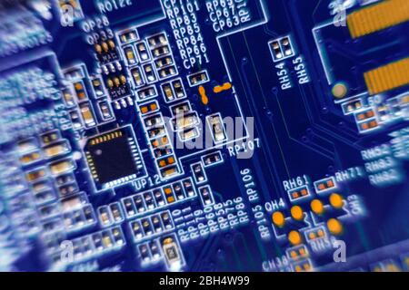 Blue circuit board Stock Photo