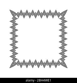 American ethnic indigenous square border frame set Stock Vector