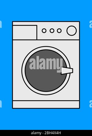 Vector image of a washing machine place for text. Household appliances. Household washing machine. Place for text. Repair of household appliances. Rep Stock Vector