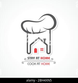 Vector Illustration for Stay Home And Cook Food Concept Stock Vector