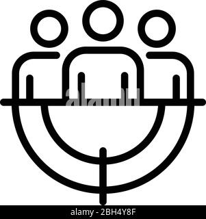 Target headhunter icon, outline style Stock Vector