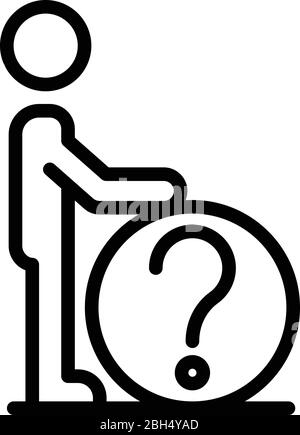 Career question icon, outline style Stock Vector