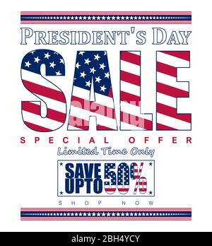 Vector illustration for promotional sales on the occasion of US President's Day Stock Vector