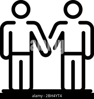 Friend recruiter icon, outline style Stock Vector