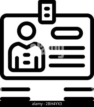 Id recruiter card icon, outline style Stock Vector