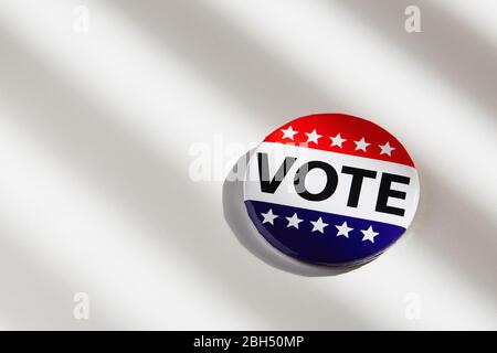 Vote button on white background Stock Photo