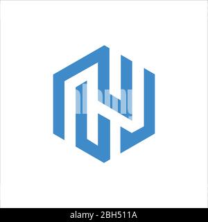Initial letter cn or nc logo vector design template Stock Vector