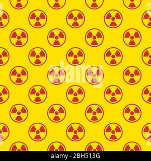Seamless pattern with radiation icons Stock Vector