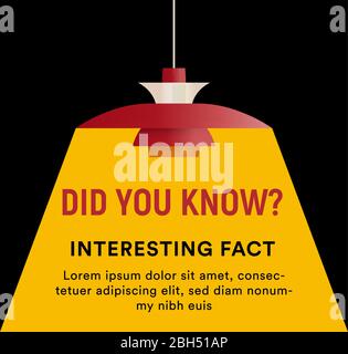 PH Lamp with yellow light, spotlight and place for text, vector illustration Stock Vector