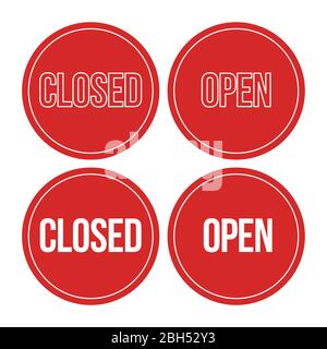 CLOSED. We Are Closed Sign - Closed retail store red vector illustration symbol Stock Vector