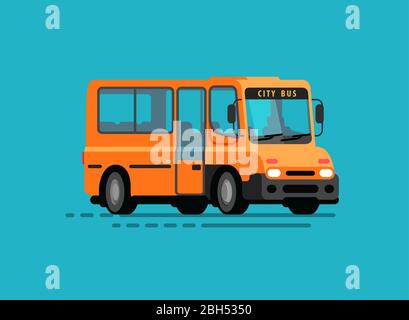 Yellow bus. City public transport vector illustration Stock Vector