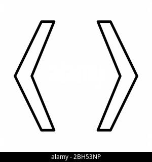 Angle Bracket linear icon illustration on white background Stock Vector