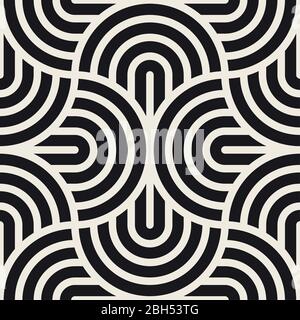 Vector seamless pattern. Concentric bold circles. Geometric striped ornament. Stock Vector