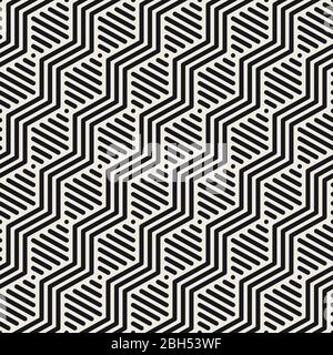 Vector seamless geometric pattern. Modern zigzag texture. Linear graphic design. Stock Vector