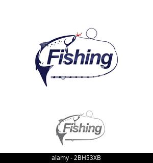 fishing logo isolated on white vector illustration Stock Vector