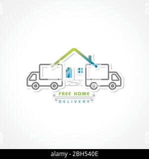 Vector Illustration for Stay Home, Stay Safe and Online shopping with free and express delivery Concept Stock Vector
