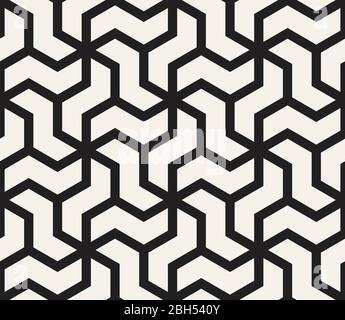 Vector seamless geometric pattern. Contemporary stylish tiles. Intersecting zigzag lines. Stock Vector