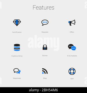 Vector flat icons for website and app Stock Vector