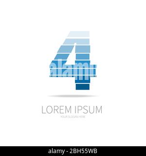 Number 6 logo, modern emblem, desing element template. Isolated Vector Stock Vector