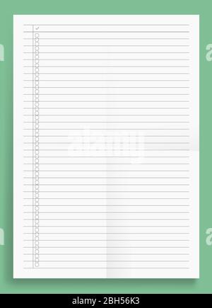 Mockup crumpled Standart blank task series A4 format paper size vector illustration Stock Vector