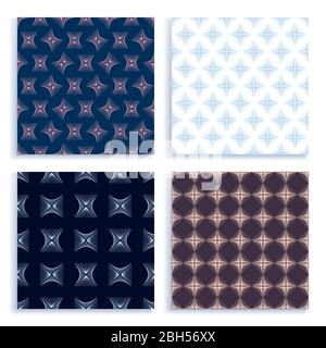 Abstract rhombus wave lines seamless pattern background texture in geometric ornamental style. set Seamless design. Stock Vector