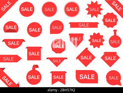 Red Sale labels Stock Vector
