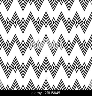 Zig zag ethnic wigwam, mountains Seamless pattern Stock Vector