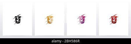 Claw Marks On Letter Logo Design U Stock Vector
