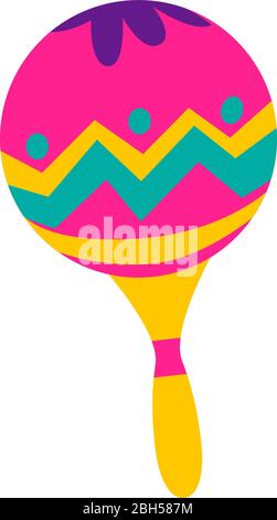 Isolated decorated mexican maraca Stock Vector