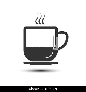 Coffee Cup vector icon. Simple stock design isolated on a white background for websites and apps Stock Vector