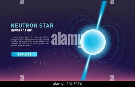 Infographic template for business and science. Modern Neutron Star banner vector. Stock Vector