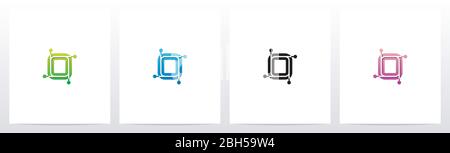 Connecting Dots On Letter Logo Design O Stock Vector