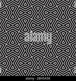 Vector seamless geometric pattern. Contemporary stylish tiles. Intersecting zigzag lines. Stock Vector