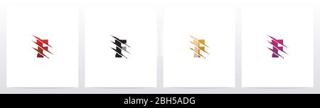 Claw Marks On Letter Logo Design F Stock Vector