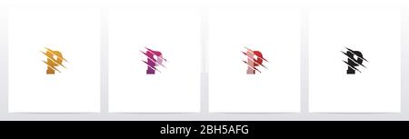 Claw Marks On Letter Logo Design P Stock Vector