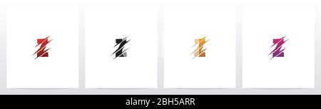 Claw Marks On Letter Logo Design Z Stock Vector