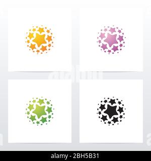 Cluster Of Stars Logo Design Stock Vector