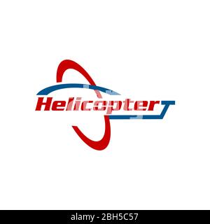 Abstract image of helicopter. Isolated with white background modern stylish logo. Design elements. Stock Vector